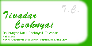 tivadar csoknyai business card